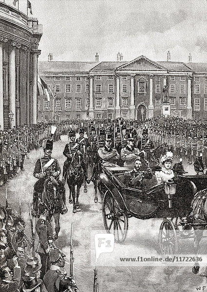 The visit of the Duke and Duchess of York to Dublin  Ireland in 1897. The Duke of York  later king George V  1865 – 1936. Princess Mary of Teck  Duchess of York  1893–1901. From The Century Edition of Cassell's History of England  published c. 1900