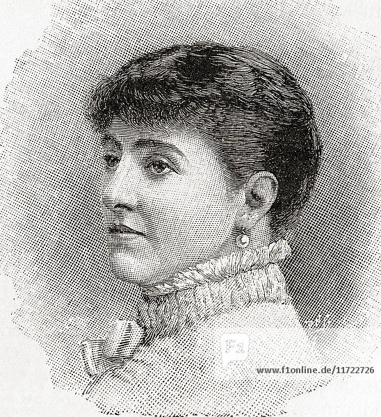 Adelina Patti  1843 - 1919. Italienisch-französische Opernsängerin. Hier zu sehen im Alter von 48 Jahren. Aus The Strand Magazine  Band I  Januar bis Juni 1891.