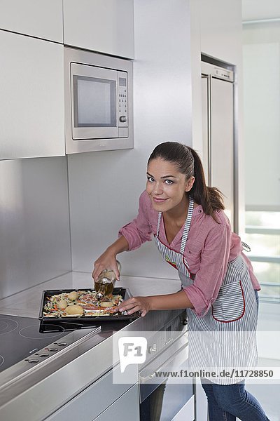 young woman in the kitchen