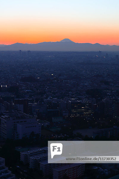 Tokyo cityscape at sunset