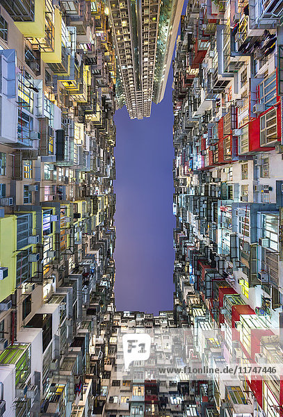 Wohnhäuser  Niedrigwinkelansicht  Hongkong  China