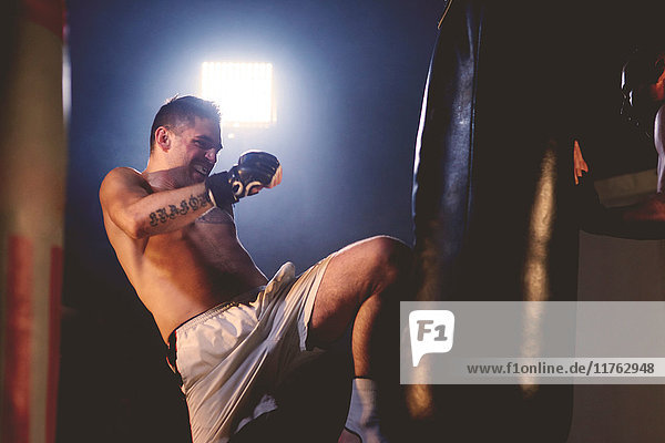 Boxer-Training im Fitnessstudio