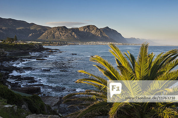 Hermanus Bay at sunset Western Cape South Africa Africa