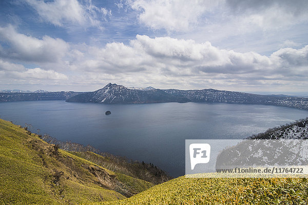 The caldera of Lake Mashu Akan National Park Hokkaido Japan Asia