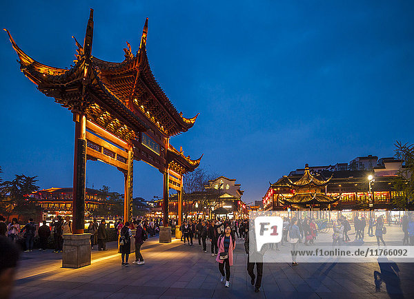 Konfuzianischer Tempel  Fußgängerzone  Nanjing  Provinz Jiangsu  China  Asien