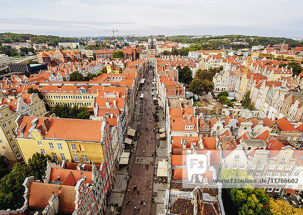 Erhöhte Ansicht der Langen Straße  Altstadt  Danzig  Woiwodschaft Pommern  Polen  Europa