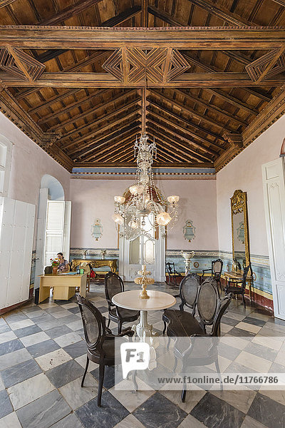 Interior view of the Museo de Arquitectura Colonial in the town of Trinidad  UNESCO World Heritage Site  Cuba  West Indies  Caribbean  Central America