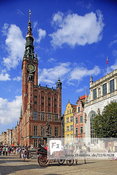 Town Hall of Rechtstadt District on Long Market in Gdansk  Gdansk  Pomerania  Poland  Europe