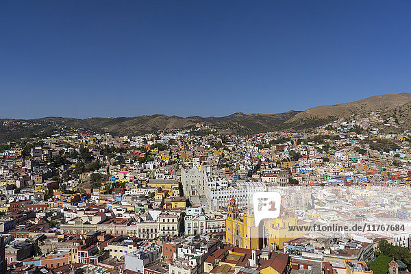 Stadtansicht von der Standseilbahn  Guanajuato  UNESCO-Weltkulturerbe  Mexiko  Nordamerika