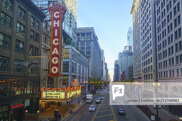The Chicago Theatre on North State Street  Chicago  Illinois  United States of America  North America
