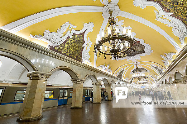 Komsomolaskaya Metro Station  Moscow  Russia  Europe