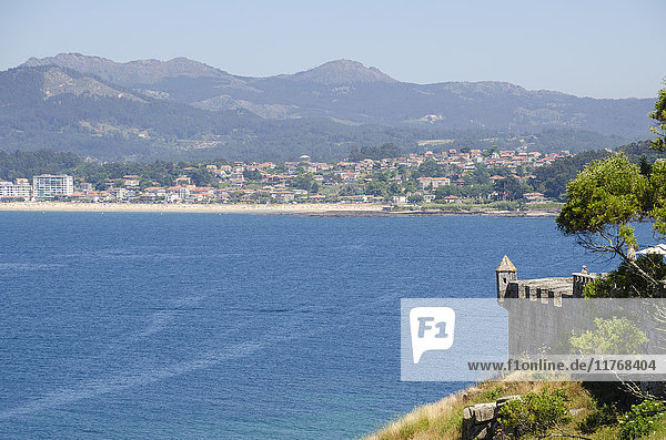View from the Parador de Baiona  Baiona  Pontevedra  Galicia  Spain  Europe