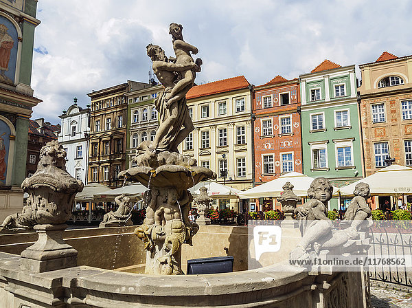 Marktplatz und Proserpina-Brunnen  Altstadt  Poznan  Großpolen  Polen  Europa
