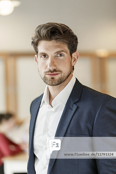 Portrait of serious businessman in office