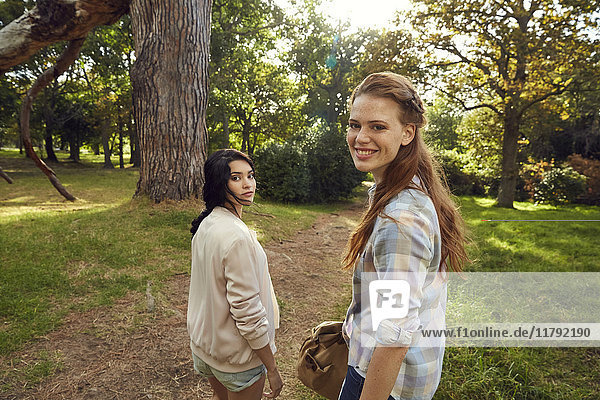 Two young women in nature