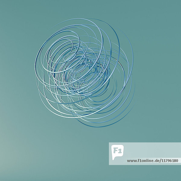 3D Rendering  Spirale auf grünem Hintergrund