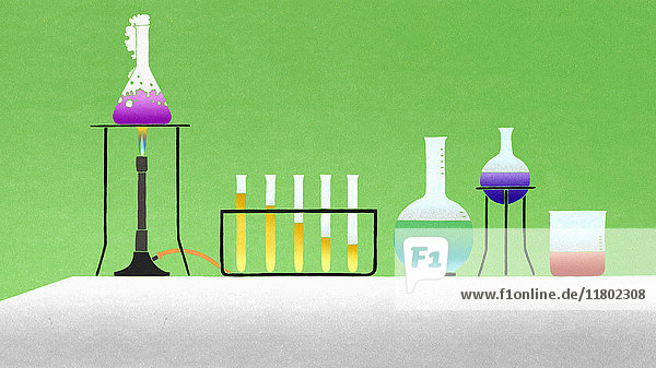 Verschiedene Chemikalien im Labor