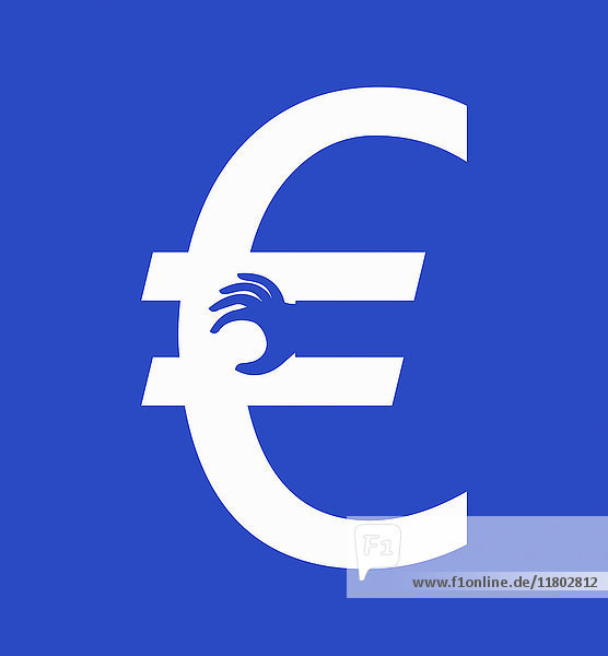 Hand greift nach einem Eurozeichen