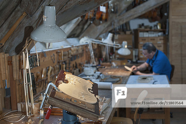 Craftsman working at workshop