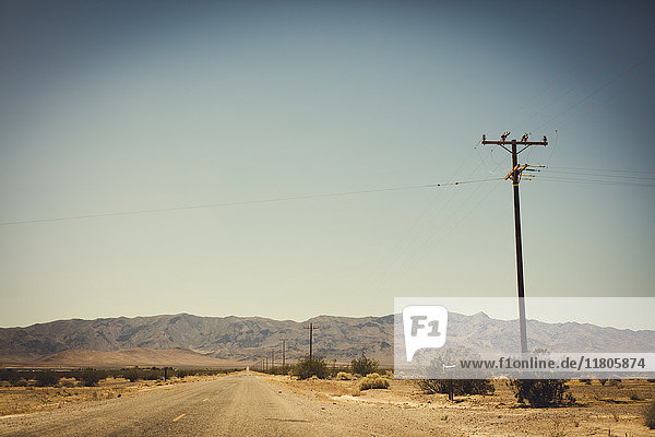 Leere Straße in der Wüste