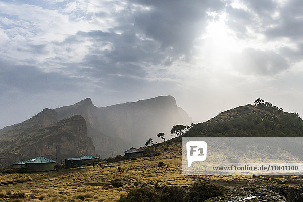 Sonnenuntergang über dem Simien Mountains National Park  UNESCO Weltkulturerbe  Debarq  Äthiopien  Afrika