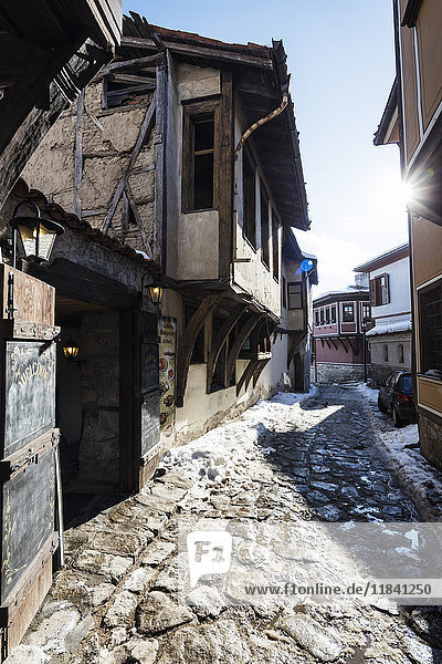 Gepflasterte Straßen in der Altstadt  Plovdiv  Bulgarien  Europa