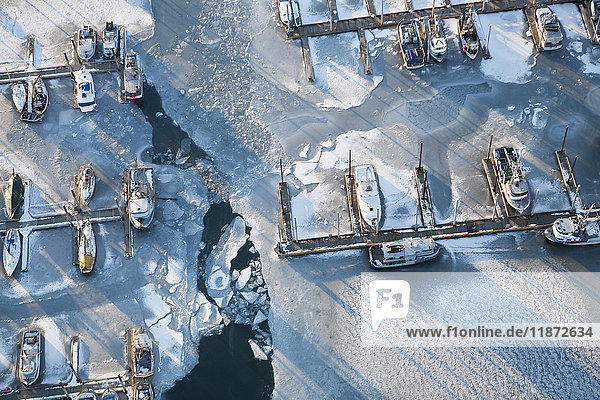 Luftaufnahme des kleinen Bootshafens von Homer  Süd-Zentral-Alaska  USA