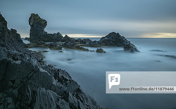 The pounding surf on the beach of Djupalon which is on the western tip of the Snaefellsness Peninsula; Iceland