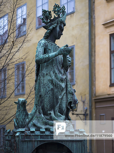 Bronzestatue einer Königin; Stockholm  Schweden'.