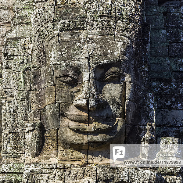 Buddhistische Statue im Bayon-Tempel  Angkor Thom  Archäologischer Park Angkor; Krong Siem Reap  Provinz Siem Reap  Kambodscha'.