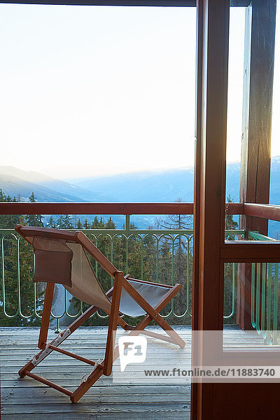 Balkon einer Skihütte  Hintertux  Tirol  Österreich