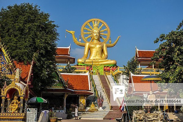 Große Buddha-Statue im Tempel in Ban Bo Phut  Insel Ko Samui  Thailand  Asien