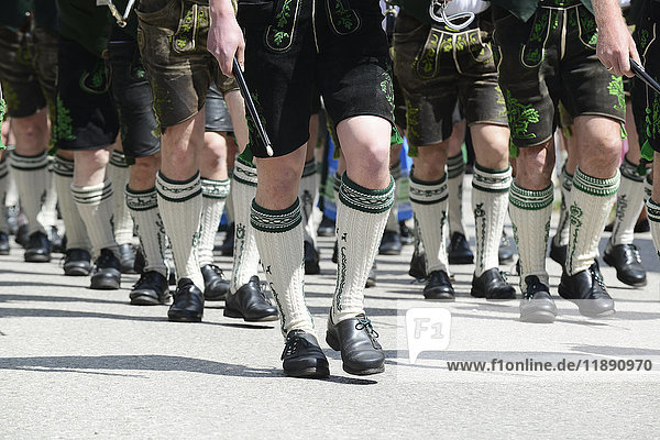 Bavaria  traditional costume parade  partial view