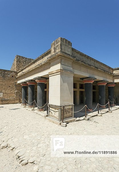 Palast von Knossos  Der Saal der Doppeläxte  antike Stadt Knossos  Heraklion  Kreta  Griechenland  Europa