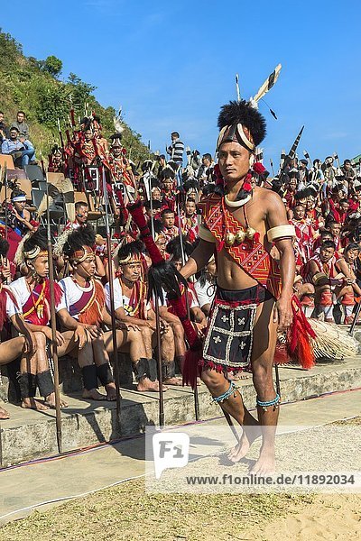 Tribesmen at the Hornbill Festival  Kohima  Nagaland  India  Asia