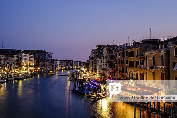 Canal Grande in the evening light  view from Rialto bridge  Venice  Veneto  Italy  Europe