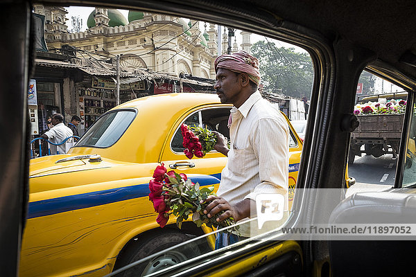 Indien  Westbengalen  Kolkata  Blick aus dem Auto