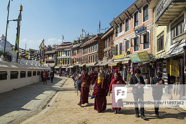 Nepal  Bouddhanath  lokaler Tempel
