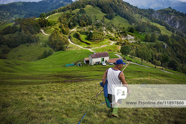 Farmer  Taleggio valley  Lombardy  Italy
