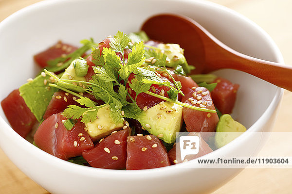 Japanese style tuna and avocado bowl