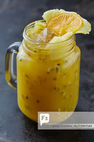 Passion fruit juice with pineapple and orange