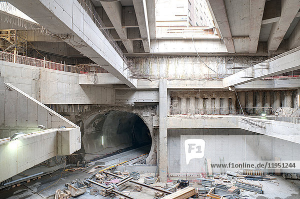 Baustelle eines U-Bahn-Tunnels