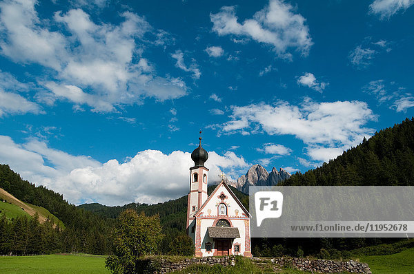 St. Johann Church  Funes Valley  Dolomites  Italy
