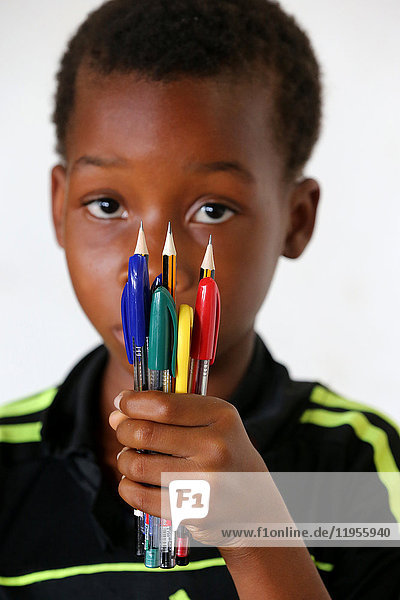 Afrikanische Grundschule. Von der NRO La Chaine de l'Espoir gefördertes Kind. Lome. Togo.