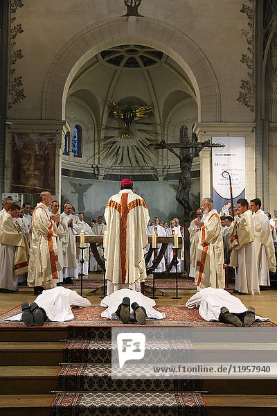 Deacon ordinations in Notre Dame du Travail Church  Paris  France  Europe