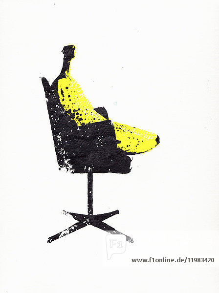 Top-Banane sitzt auf dem Chefsessel