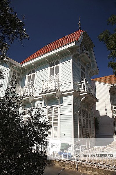 Traditional wooden house in Buyukada-Prinkipos  the largest of the Princes' Islands  Marmara Sea  Istanbul  Turkey  Europe.