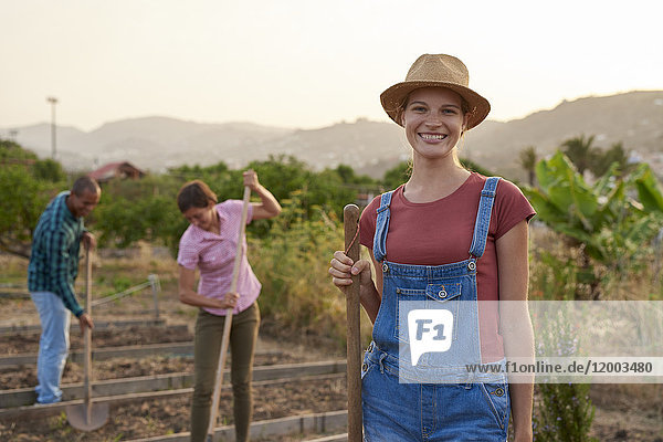 Portrait of smiling young farmer