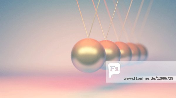 Newtons Wiege mit Morphing-Kugeln Animation
