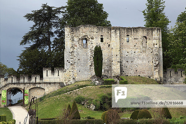 Frankreich  Mittelfrankreich  Touraine  Chateau feodal de Langeais. Gesamtansicht des alten Kerkers von Foulques Nerra  dem ältesten Kerker Frankreichs.